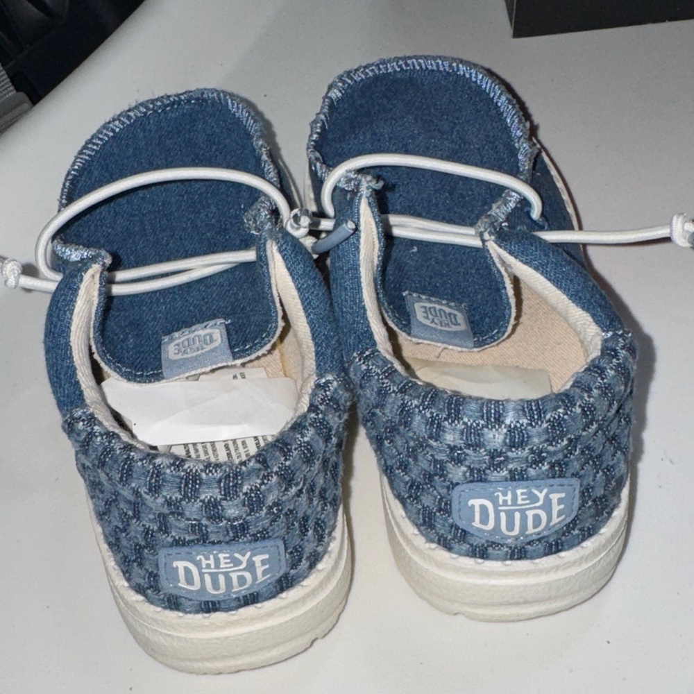 Hey Dude Kids Denim Blue Moccasins - Picture 3 of 3